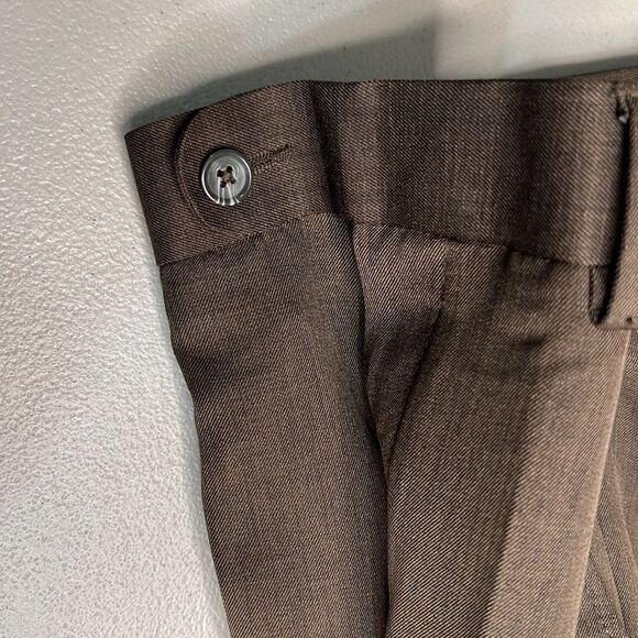 Enro Dark Brown Men’s Dress Slack Pants Formal Suit Khaki Office Casual Work NWT - Picture 10 of 11